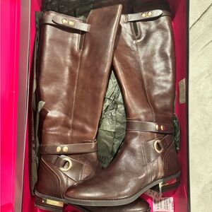 Vince Camuto Brown Leather Riding Boots